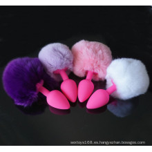 Rabbit Tails Anal Plug Silicone Butt Sex Toys para mujeres